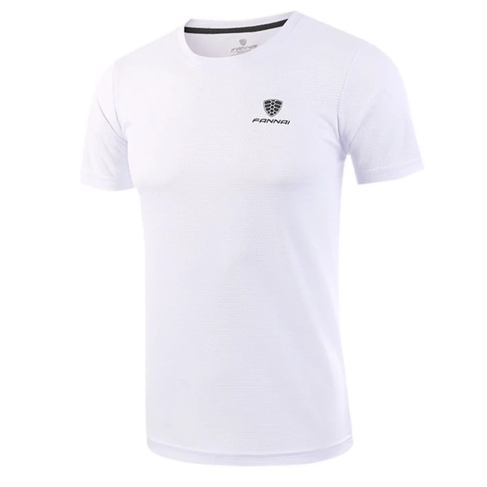 Fannai мужская спортивная рубашка для бега Мужская Спортивная Футболка уличные беговые дорожки тренажерный зал свободная тренировочная рубашка с коротким рукавом