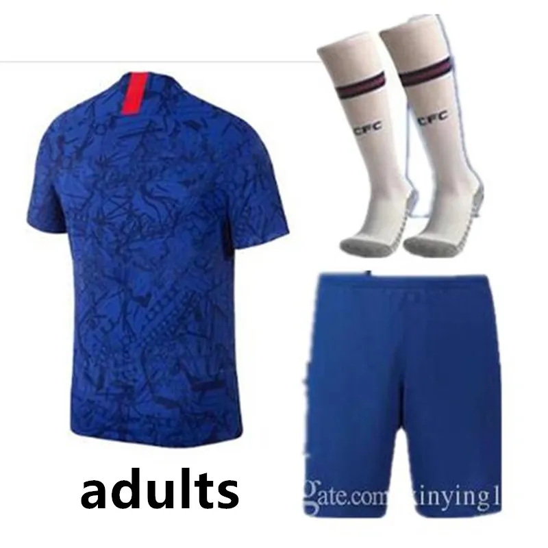 Комплект для взрослых+ носки, Джерси Челси, 19, 20, новинка, HAZARD KANTE home out, футбольные майки, PULISIC, HUDSON-ODOI, вилиан,, рубашка Челси - Цвет: shirt
