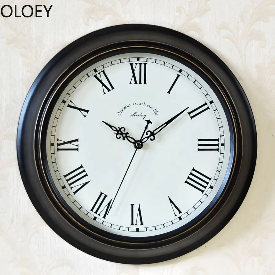 Large Vintage Wall Clock Metal Luxury Wood Retro Wall Clocks Mechanism