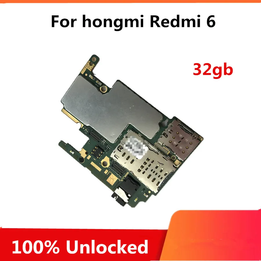 32gb Original Unlock For hongmi Redmi 6 Motherboard With ChipsFor hongmi Redmi 6 Full Tested Logic Board