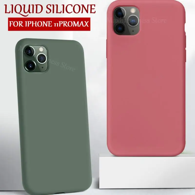 Жидкий силиконовый чехол для iPhone 11 2019 XR X XS Max полное покрытие Защитные чехлы 7 8 6 6S