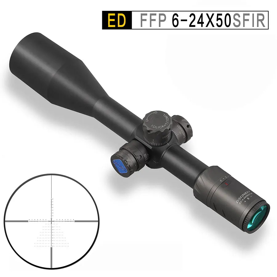 Прицел для охоты Discovery ED 6 24X50SFIR FFP боковой параллакс стеклянный травленая сетка с