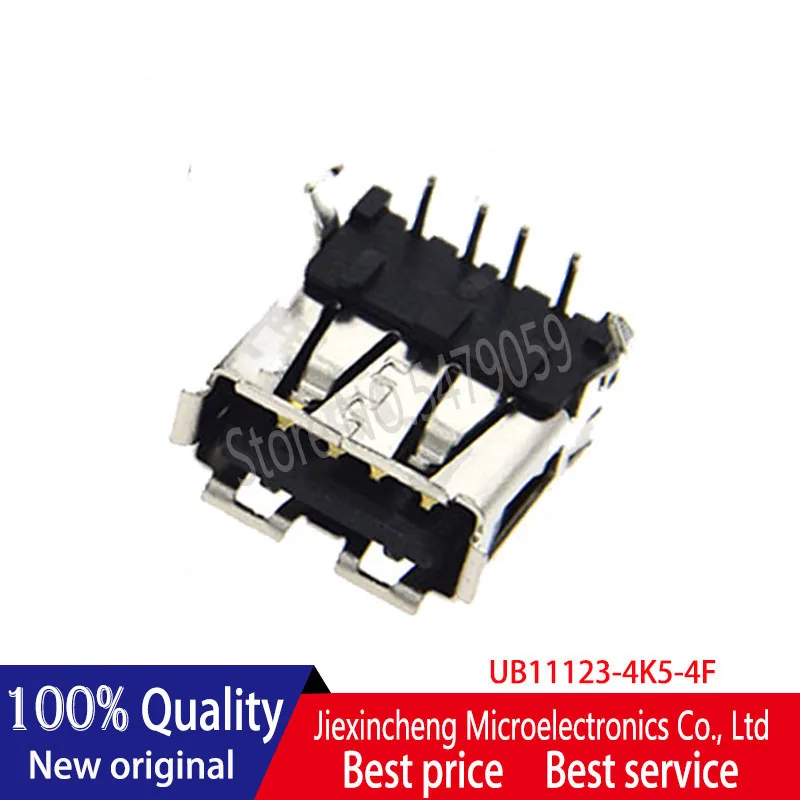 

10PCS UB11123-4K5-4F USB socket Tpye-A 90 degree USB connector