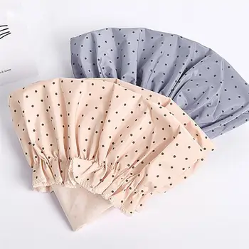

2PCS Thicken Shower Hats Round Dot Waterproof Bath Hats Room Bathing Hair Cap Bathing Hair Cap For Women Ladies (Pink + Blue)