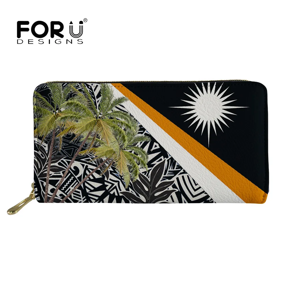 Long Purse Marshall Women Wallets Coin-Money-Bag FORUDESIGNS Hawaii Zipper Fashion Lady