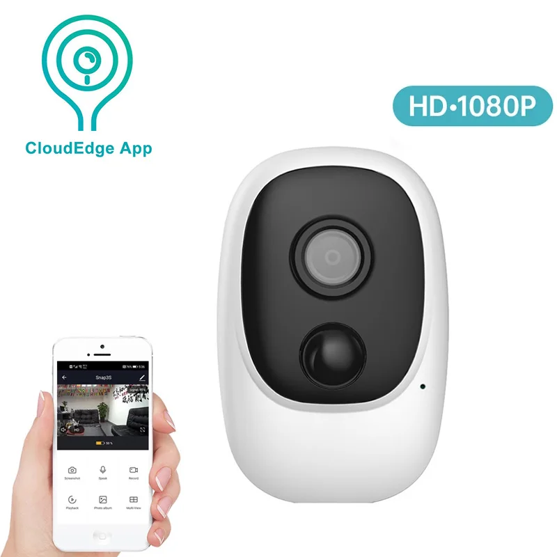 Wi-Fi солнечная панель с аккумулятором 1080P Внешняя камера безопасности IP66 120 дюйма