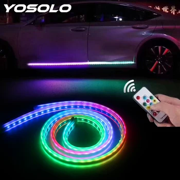 

YOSOLO Automobiles Flexible Door Lamp Car LED Door Lights 12V 150CM Decoration Flexible Strip Light Remote Control Accessories