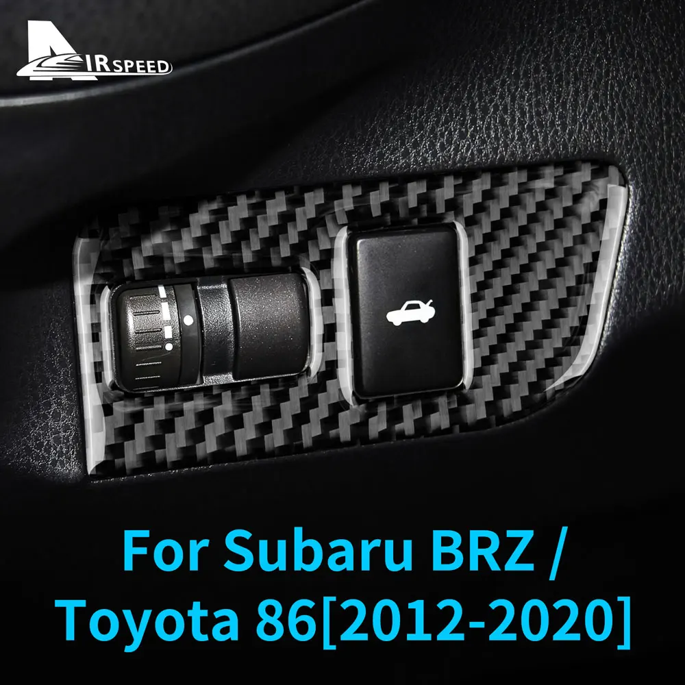 Real Soft Carbon Fiber for Subaru BRZ Toyota 86 2012 2013 2014 2015 2016 2017 2018 2019 2020 LHD RHD Car Trunk Button Sticker