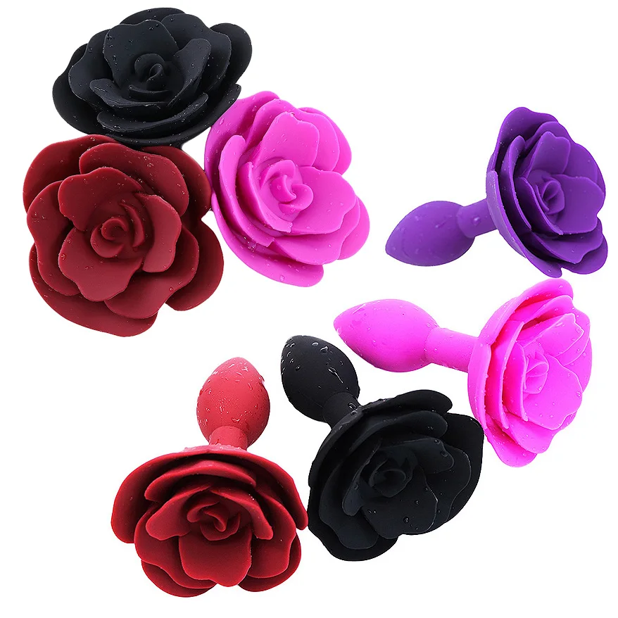 Anal Plug Sex Toys Silicone Smooth Steel Butt Rose Flower Jewelry Anus Expander For Women/Man Dildo Adults Shop | Красота и здоровье