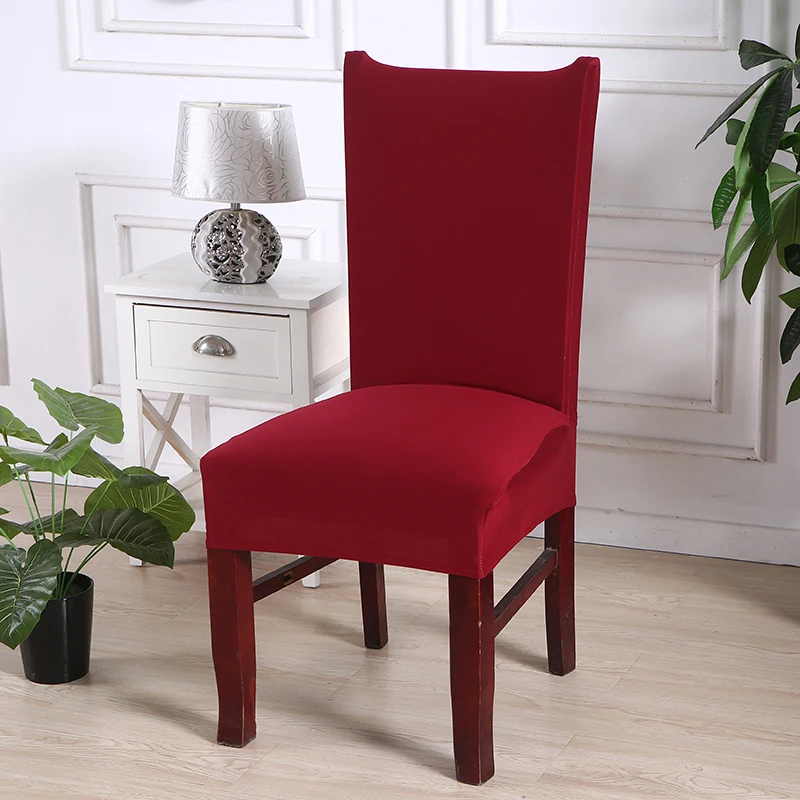 Modern Solid color Stretch Elastic Chair Covers Spandex Removable Slipcovers Chair cover for Dining room Banquet Wedding Kitchen