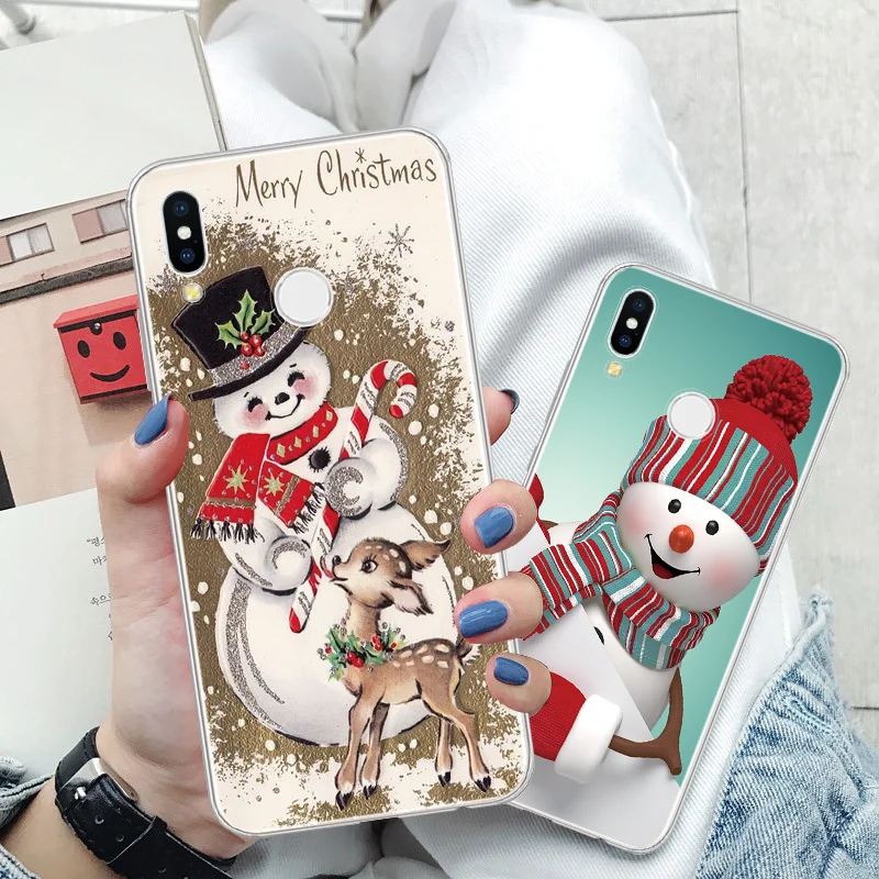 

Winter Snowman Cover For Huawei P30 P20 Pro P10 P9 P8 Lite 2017 Mini Plus P20 Lite 2019 P Smart Plus 2019 Z Merry Christmas Case