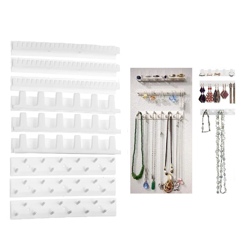 

9pcs/set Adhesive Earring Ring Jewelry Display Hanging Hanger Holder Rack Sticky Hooks Organizer Display Stand Storage Holder