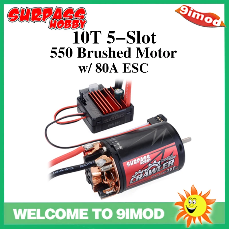 550 10T 12T матовый двигатель водонепроницаемый 5 слот w/ BCD80A ESC для Tamiya Redcat Kyosho TRAXXAS WLtoys