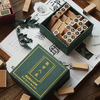 

Vintage Number Letter Collection Series Stamp DIY Craft Wooden Rubber Stamps for Scrapbooking Stationery Scrapbooking Seal
