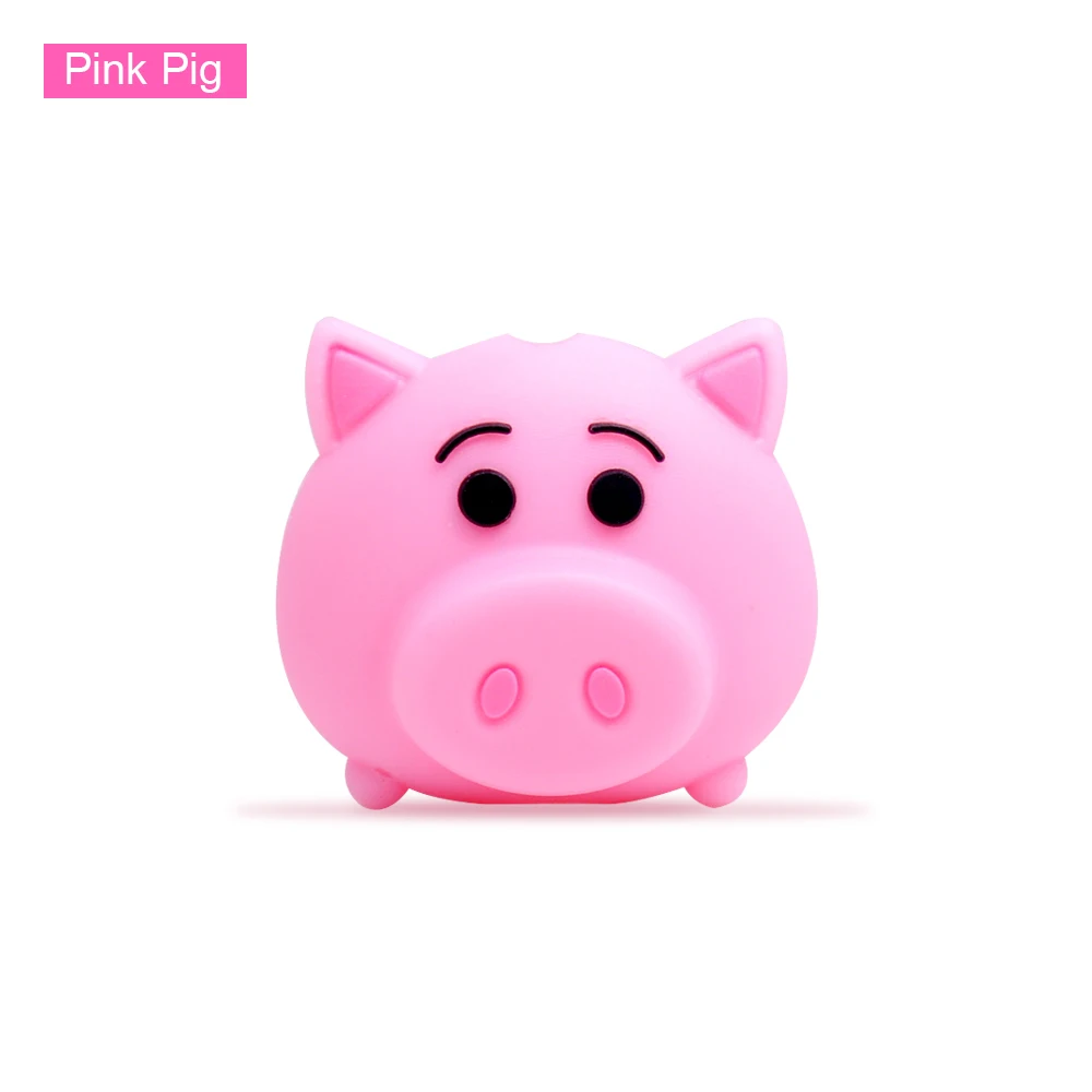 Pink Pig CHIPAL мультфильм животное укуса кабель протектор для iPhone Дата-кабель USB намотки чомперы милые укусы Органайзер держатель для телефона аксессуар - Цвет: Pink Pig