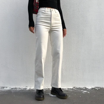 white loose jeans