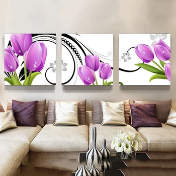 

Purple tulip diamond painting full square round drill diamond embroidery flowers 5D mosaic triptych diy craft supplies AA2301