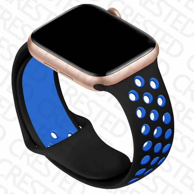 Silicone Strap For Apple Watch band 44mm 40mm iWatch 38mm 42mm Smartwatch watchband Bracelet Apple Watch 6 SE 5 4 3 Accessories black blue 24