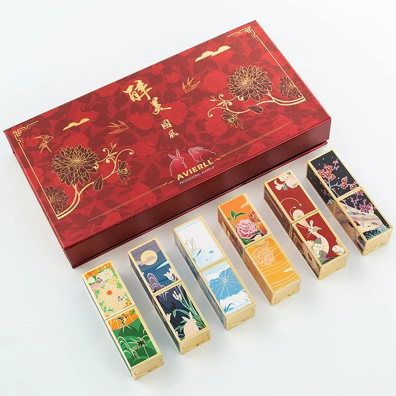 

Forbidden City Style Lipstick Set Waterproof Shimmer Long Lasting Moisturizing Non-stick Cup Exquisite Matte Lipstick Kit 2020