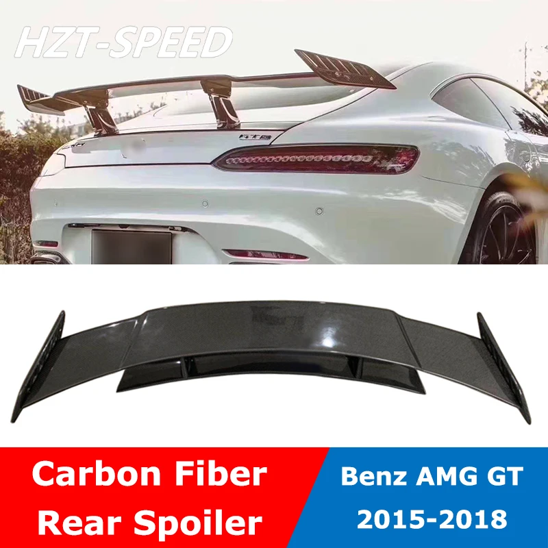 R Type Double Layer Carbon Fiber Back Trunk Wing Rear Spoiler For Benz