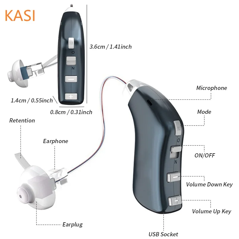 16 channel Rechargeable Digital Hearing Aid Severe Loss Invisible BTE Ear Aids High Power Amplifier Sound Enhancer For Deaf