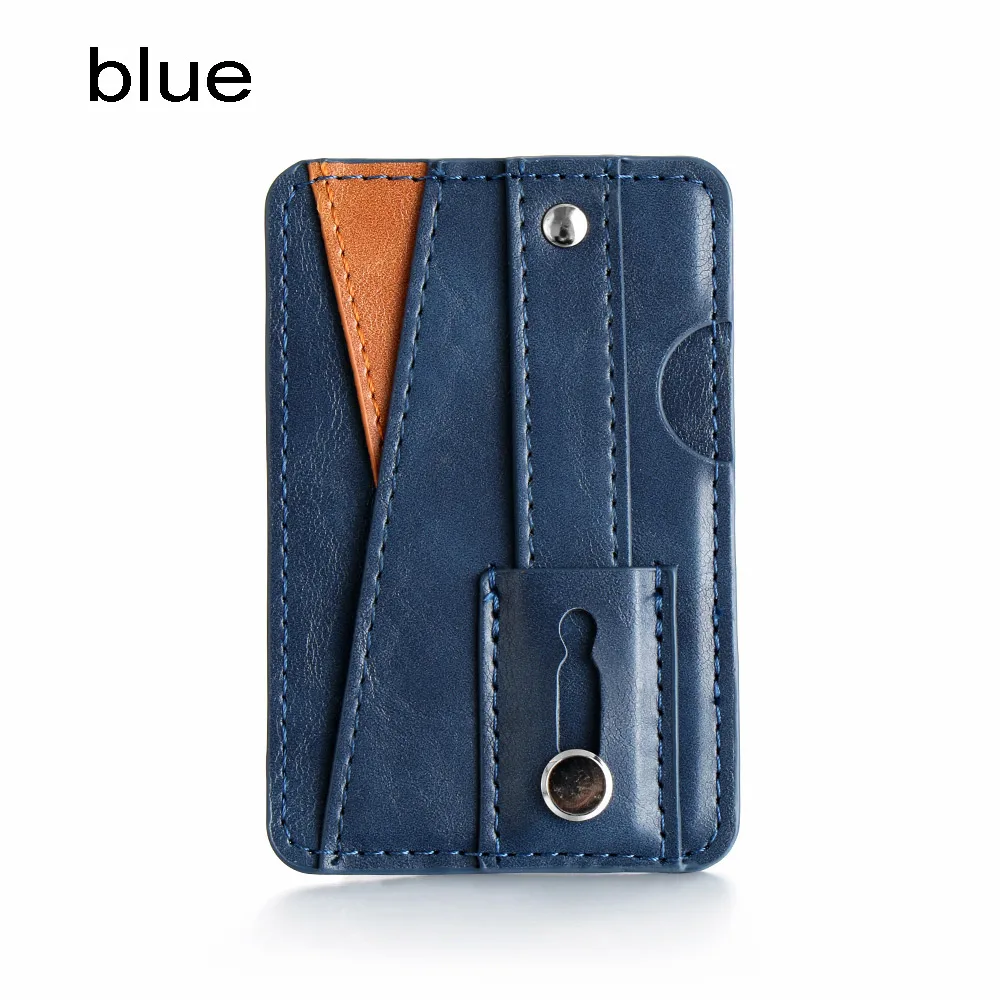 blue Клейкий чехол для телефона, тонкий держатель для карт, компактная наклейка, универсальный портативный клейкий кошелек для телефона, задний карман - Цвет: blue