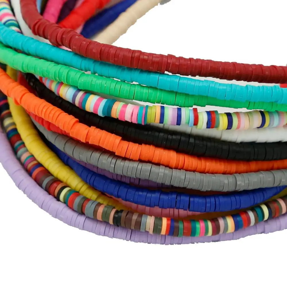 400pcs Dia 5x1mm hole1mm 45cm Round Clay Beads Loose For Jewelry Making Findings Necklace Bracelet Earrings | Украшения и