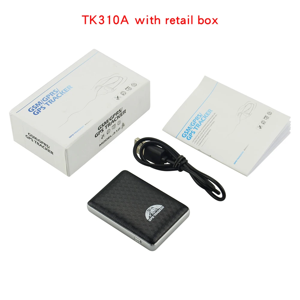 With box Персональный gps-трекер gps 310A TK310A автомобильный gps-трекер запись данных и загрузка долгого ожидания гео-забор в реальном времени отслеживание локатора - Цвет: With box