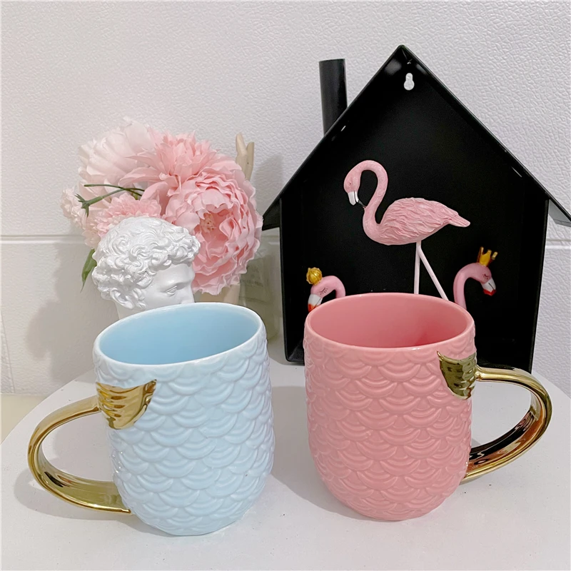 Light Luxury Ceramic Mug 630ml Creative Personality Cute Trendy Tea Coffee  Cup Drinkware Porcelain Mugs Couple Water Cup Home