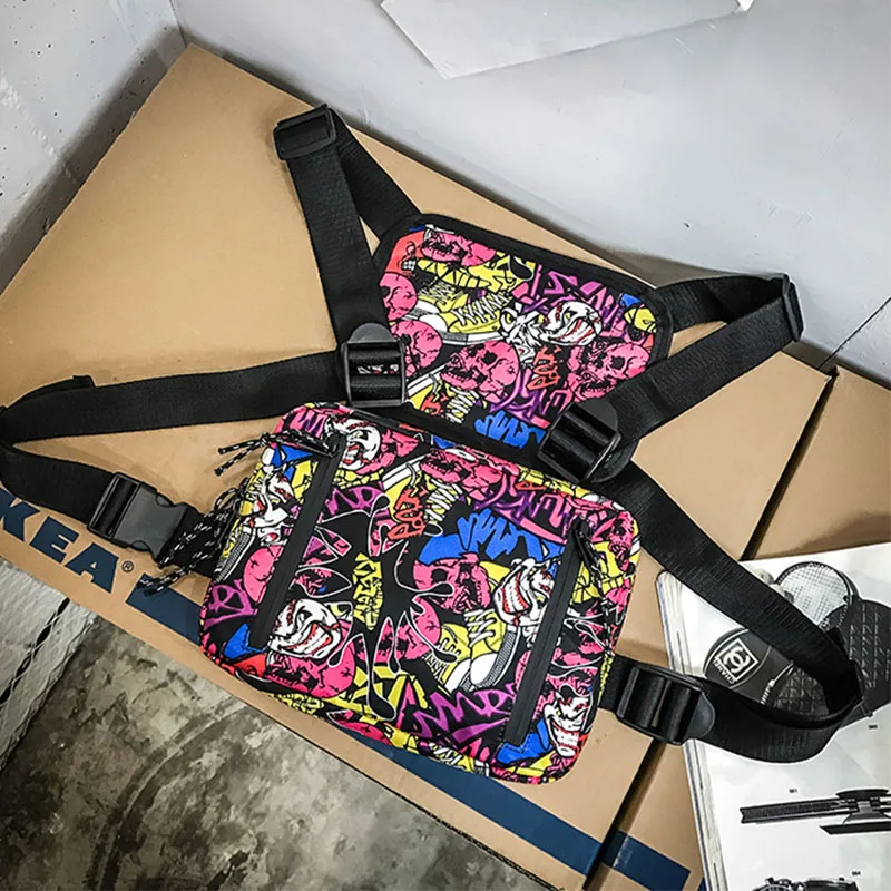 Jack chest rig bag Трендовая нагрудная сумка, тактические нагрудные сумки, уличная мода, жилет в стиле хип-хоп, мужская сумка, мотоциклетный жилет, нагрудная сумка Kanye West - Цвет: Jack chest rig bag