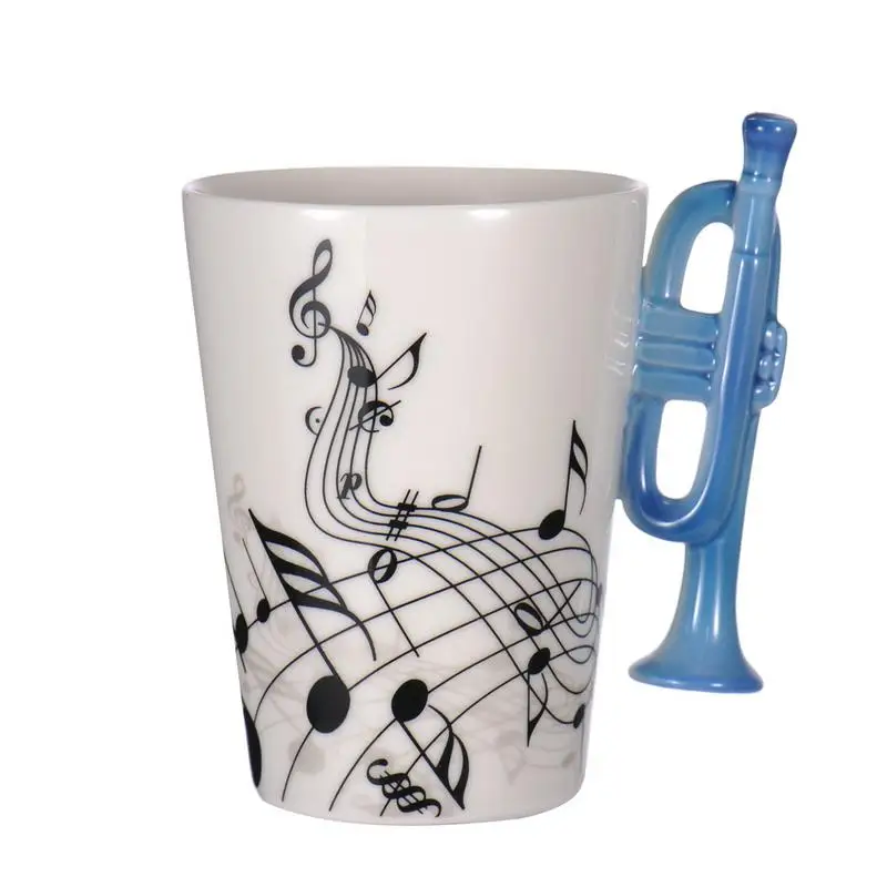 Creative Music Violin Guitar Ceramic Mug Coffee Tea Milk Stave Cups with Handle Coffee Mug Novelty Gifts for Wedding Birthday - Цвет: 5