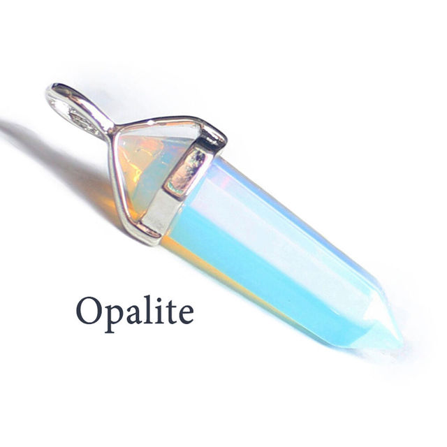 Quartz Crystal Stone Healing Energy Hexagonal Prism Geometry Gem DIY Pendant Necklace Pendant Charms for Jewelry Making
