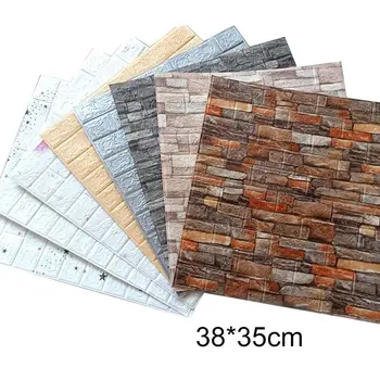 

10pcs 3D Brick Wall Panels Peel and Stick Adhesive Wallpaper for Living Room Bedroom Background Kitchen Decoration