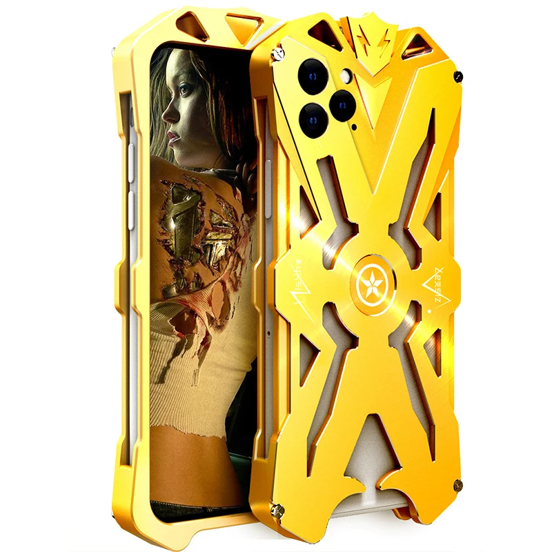 Gold Для Apple iPhone 11 Pro Max роскошный прочный защитный металлический алюминиевый бампер противоударный чехол Coques Etuis Funda - Цвет: Gold