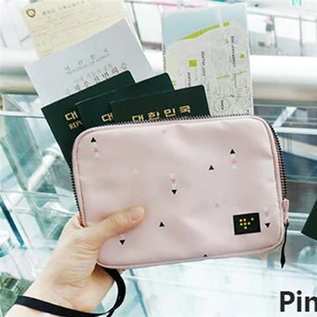 

Polyester Portable Credit Card Document Clutch Wallet Storage Bag Double Layers Travel Functional Totes Bag Hot Sale