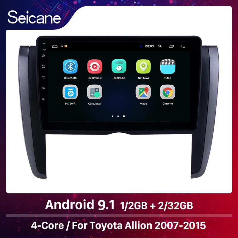 Seicane Android 9.0 GPS Car Radio for Toyota Allion 2007 2008-2015 9 inch HD Touchscreen Bluetooth USB AUX support Carplay DVR