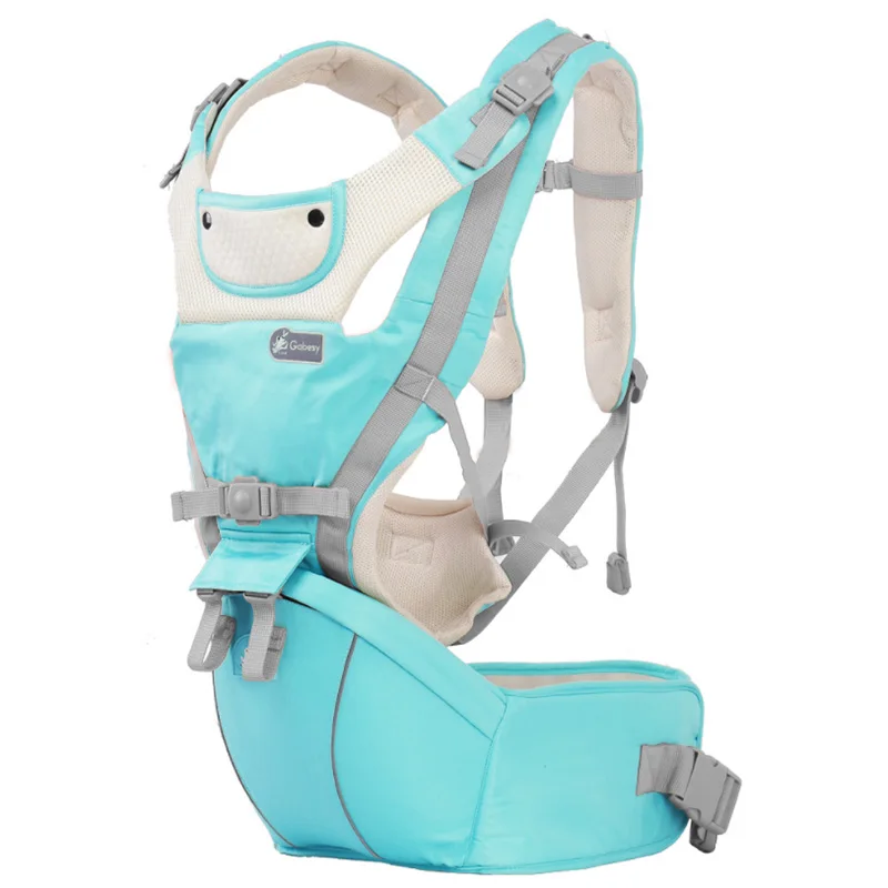 Sky Blue Детская переноска, дышащая Передняя Детская сумка-кенгуру, облицовочная детская переноска, детский рюкзак, сумка для новорожденных - Цвет: Sky Blue