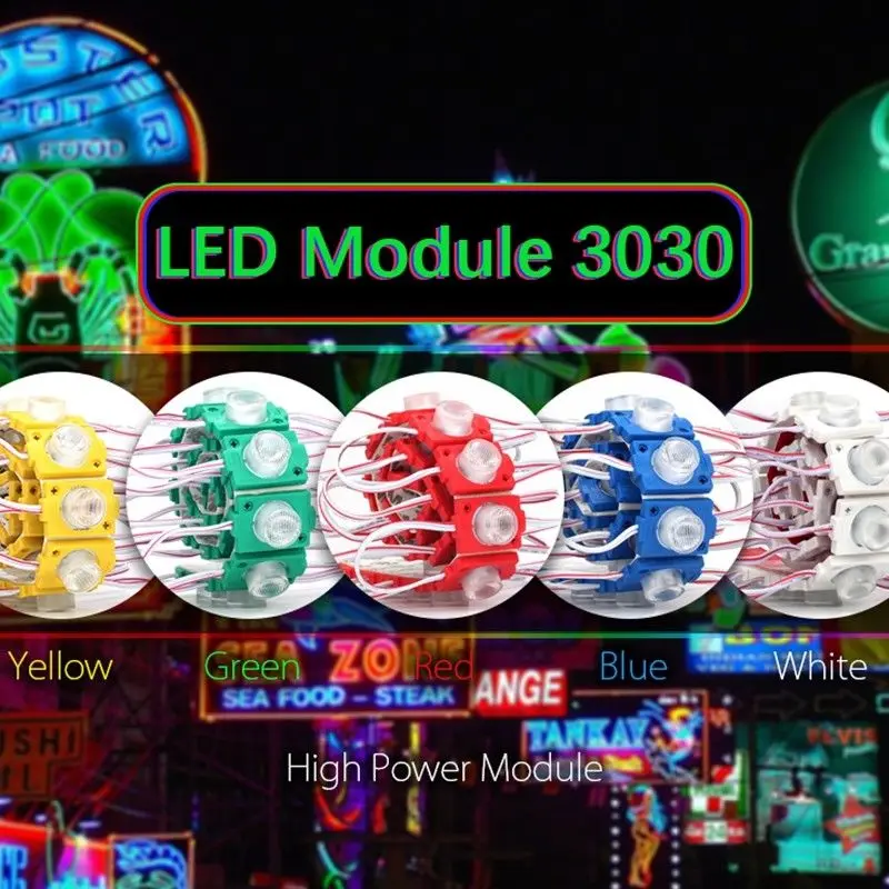 100 шт. Светодиодный модуль рекламный свет 3030 SMD 2W водонепроницаемый супер яркий светодиодный светящиеся Подвески наружный белый светодиодный свет