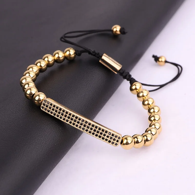 High Quality Stainless Steel Beads Cubic Zirconia Charm Friendship Beaded Bracelet Men Jewelry Gift - Image 5