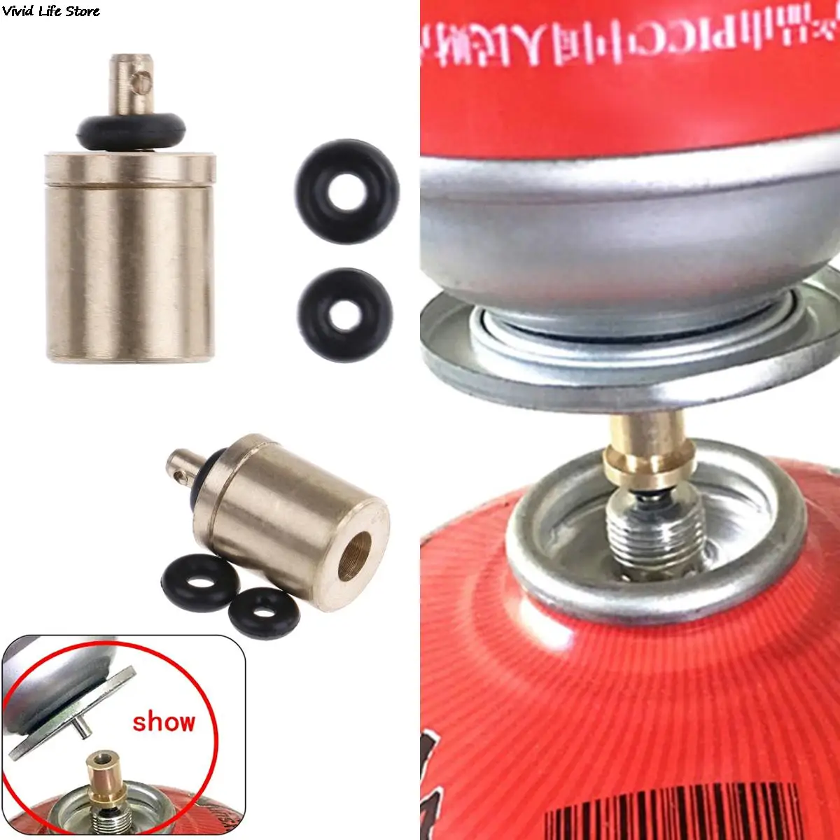 Outdoor Gas Refill Adapter Stove Cylinder Butane Canister Tank Camping BBQ US 
