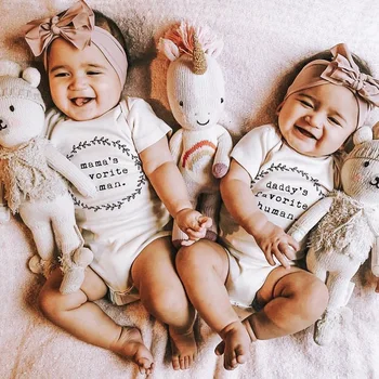 

New Born Baby Clothes Letter Printed Short Sleeve Romper