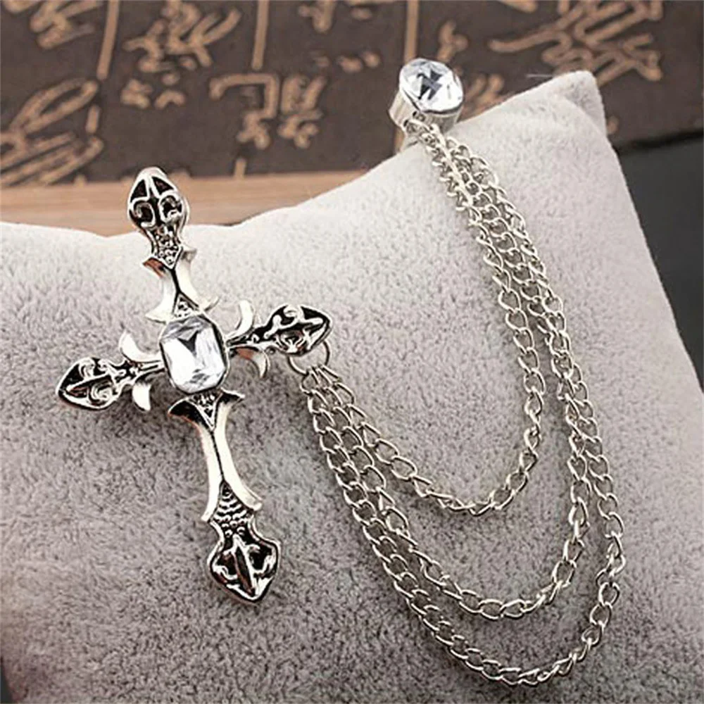 Ezing Rhinestone Brooch Pins - Sky Blue Crystal Fashion Jewelry For Women & Men