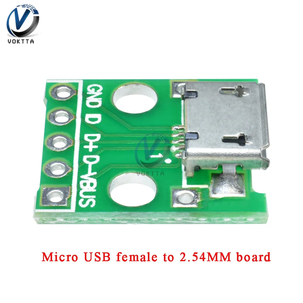 Микро-мини-usb разъем Usb 2,0 3,0 A гнездовой USB разъем для 2,54 мм DIP PCB адаптер конвертер плата панель модуль - Цвет: female USB
