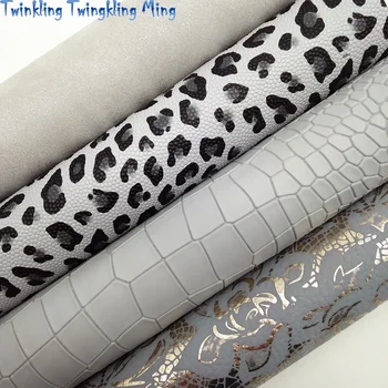 

GREY Glitter Fabric, Metallic Faux Fabric, Synthetic Leather Sheets, Immitation Fur For Bow A4 21x29CM Twinkling Ming XM809