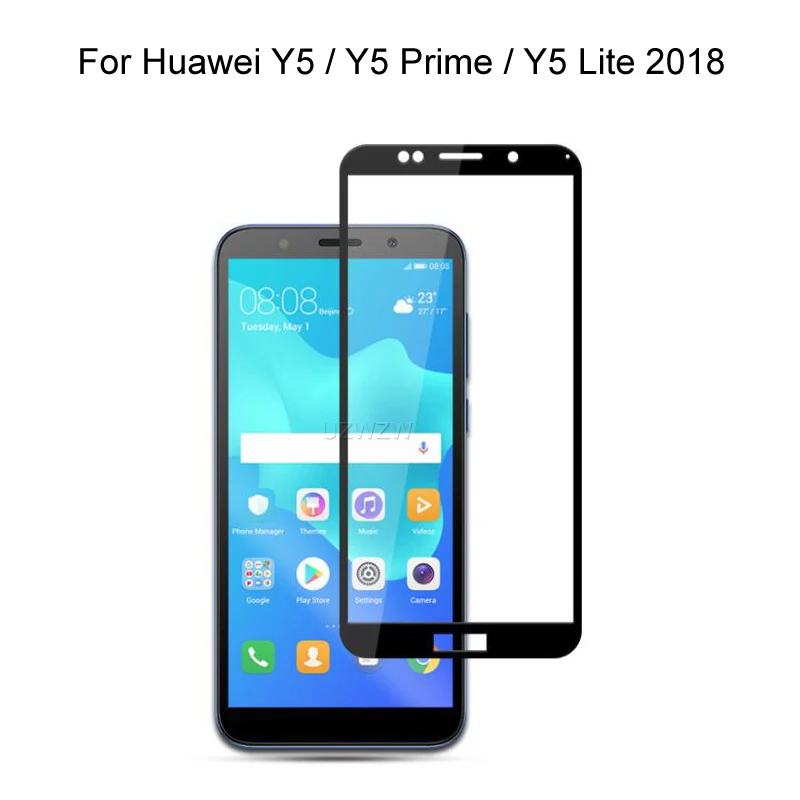 Закаленное стекло для Huawei Y5 2018 / Prime Lite полное покрытие защита экрана закаленное