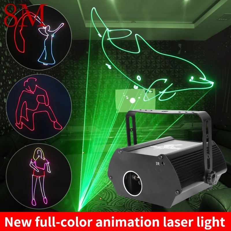 

8M Mini Animation Laser Lamp LED Flashlight Voice Control Stage Lamp Remote Control for KTV Bar