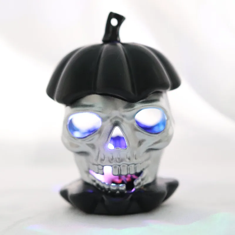 

Newest Halloween Candle Light Decoration Props Horror Skull Pumpkin Lantern LED Light Colorful Night Light Pumpkin Lantern 9cm