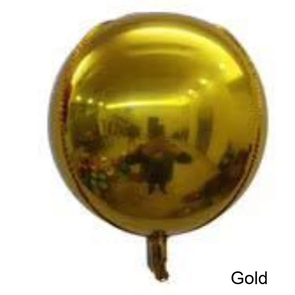 gold Гелиевая Поддержка 22 дюймов 4D круглые воздушные шары из фольги настроить фото/изображение печати свадебные украшения на вечеринку дня рождения поставки 10 шт./партия - Цвет: gold