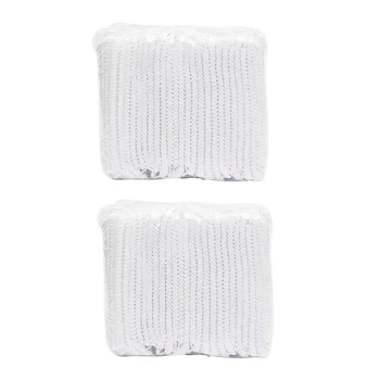 

100 PCS/Bag Disposable Non-Woven Cap Thick Non-Woven Dust-Proof Strip Hat Cap Hood Beauty Salon Cap Protection Cap 2 Bag