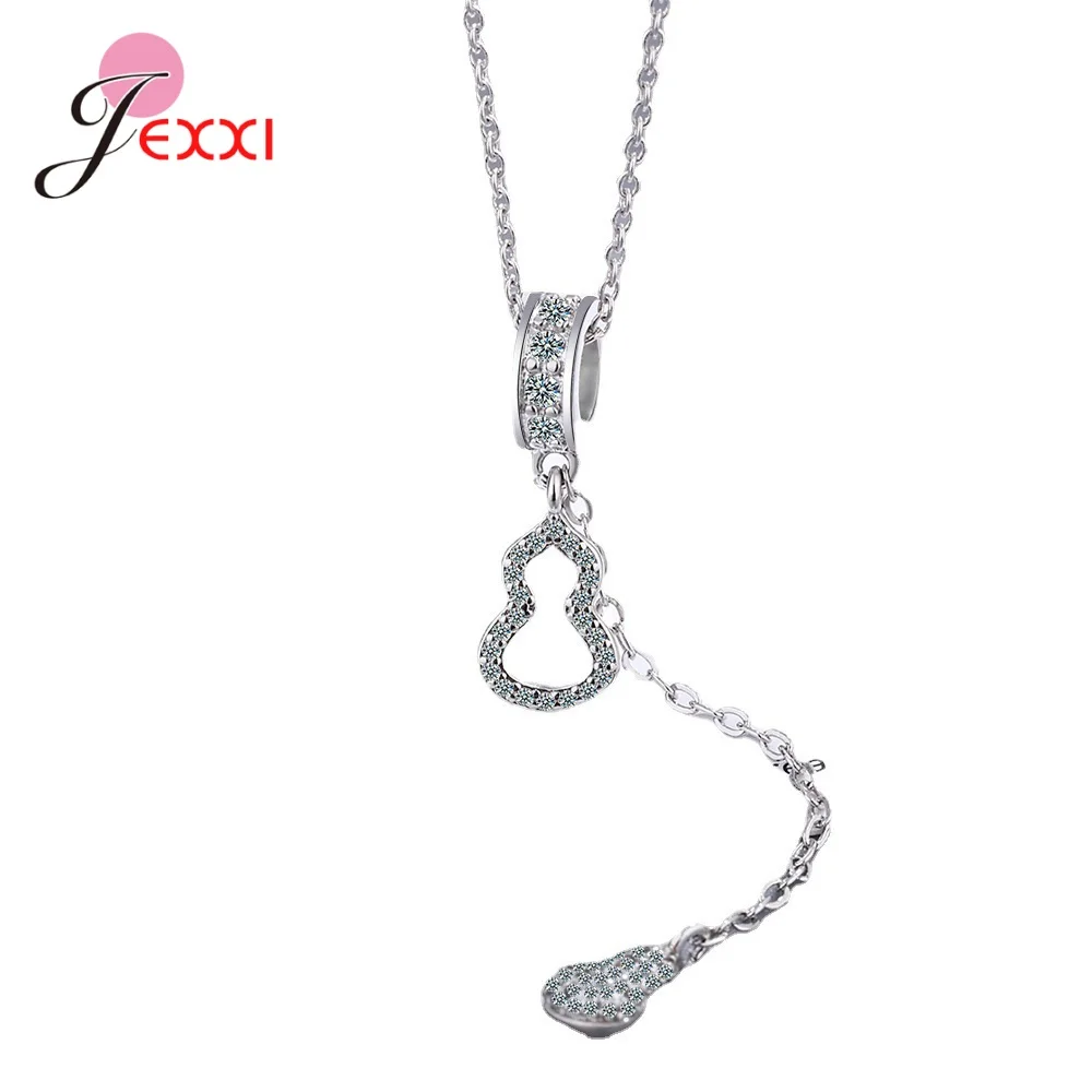 

Fashion Bijoux Luxury Full Crystal Cute Peanut Statement Pendant Necklace for Women 925 Silver Needle Fine Jewelry Accessories